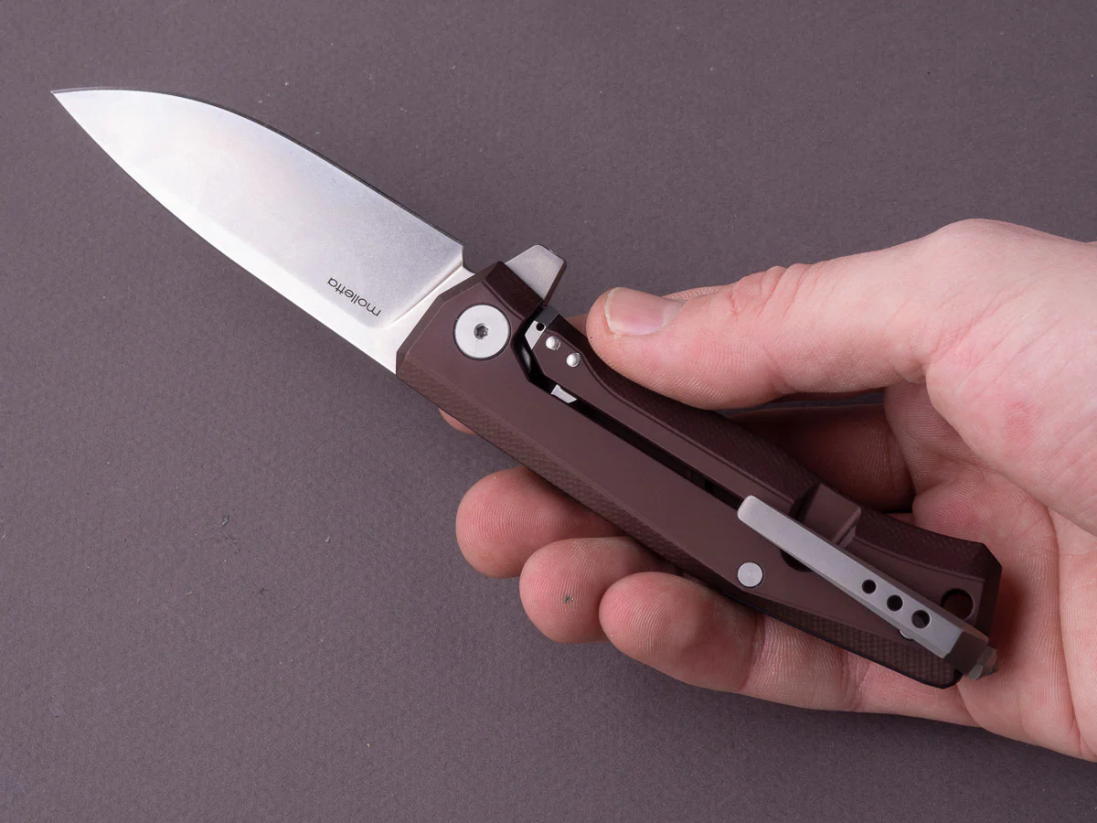 lionSTEEL - Folding Knife - Frame Lock - MYTO - M390 - 85mm - Earth Brown Aluminum - Image 4