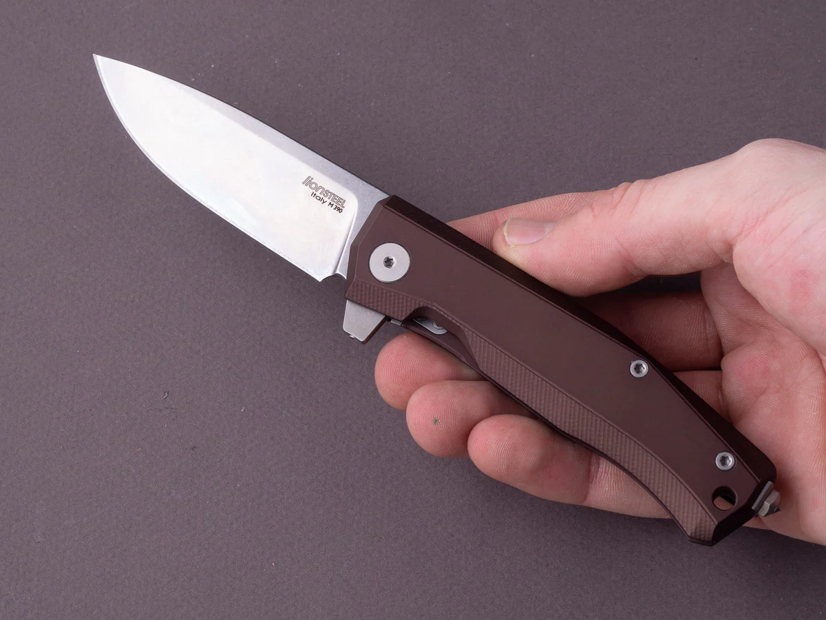lionSTEEL - Folding Knife - Frame Lock - MYTO - M390 - 85mm - Earth Brown Aluminum - Image 6