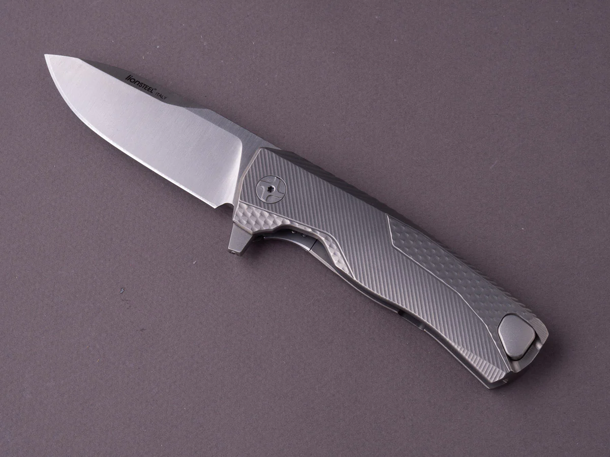 lionSTEEL - SOLID Folding Knife - Frame Lock - ROK - M390 - 85mm - Grey Titanium