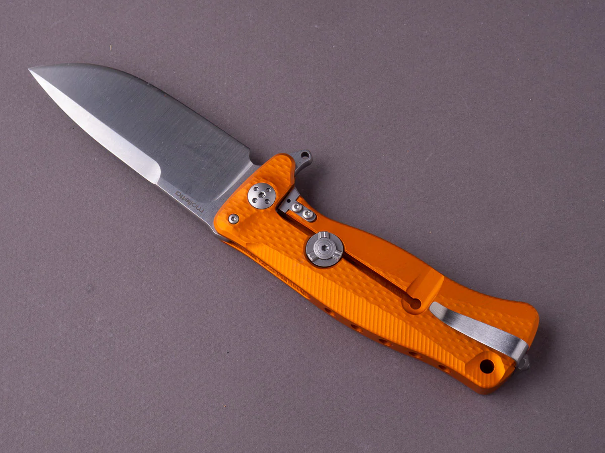 lionSTEEL - SOLID Folding Knife - SR22 - Sleipner - 75mm - Frame Lock - Orange Aluminum - Image 2