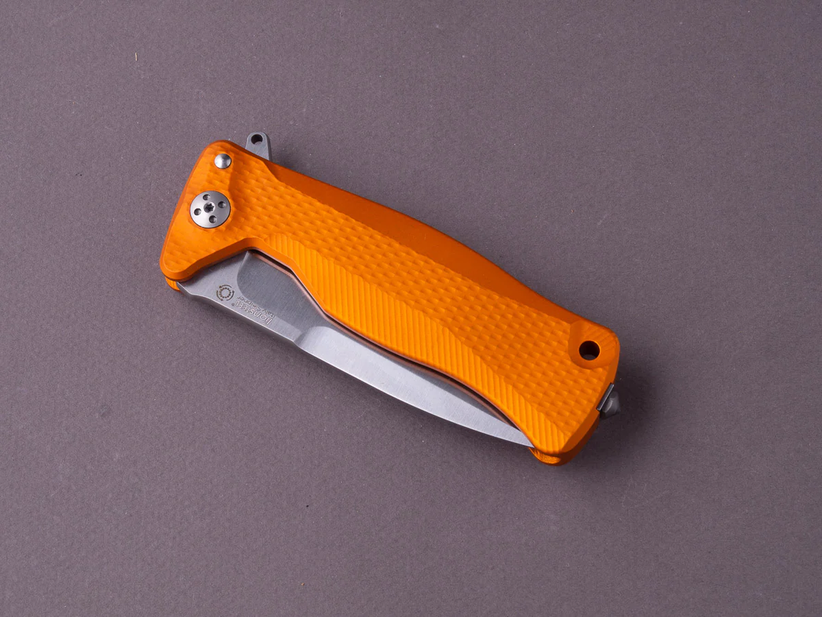 lionSTEEL - SOLID Folding Knife - SR22 - Sleipner - 75mm - Frame Lock - Orange Aluminum - Image 4