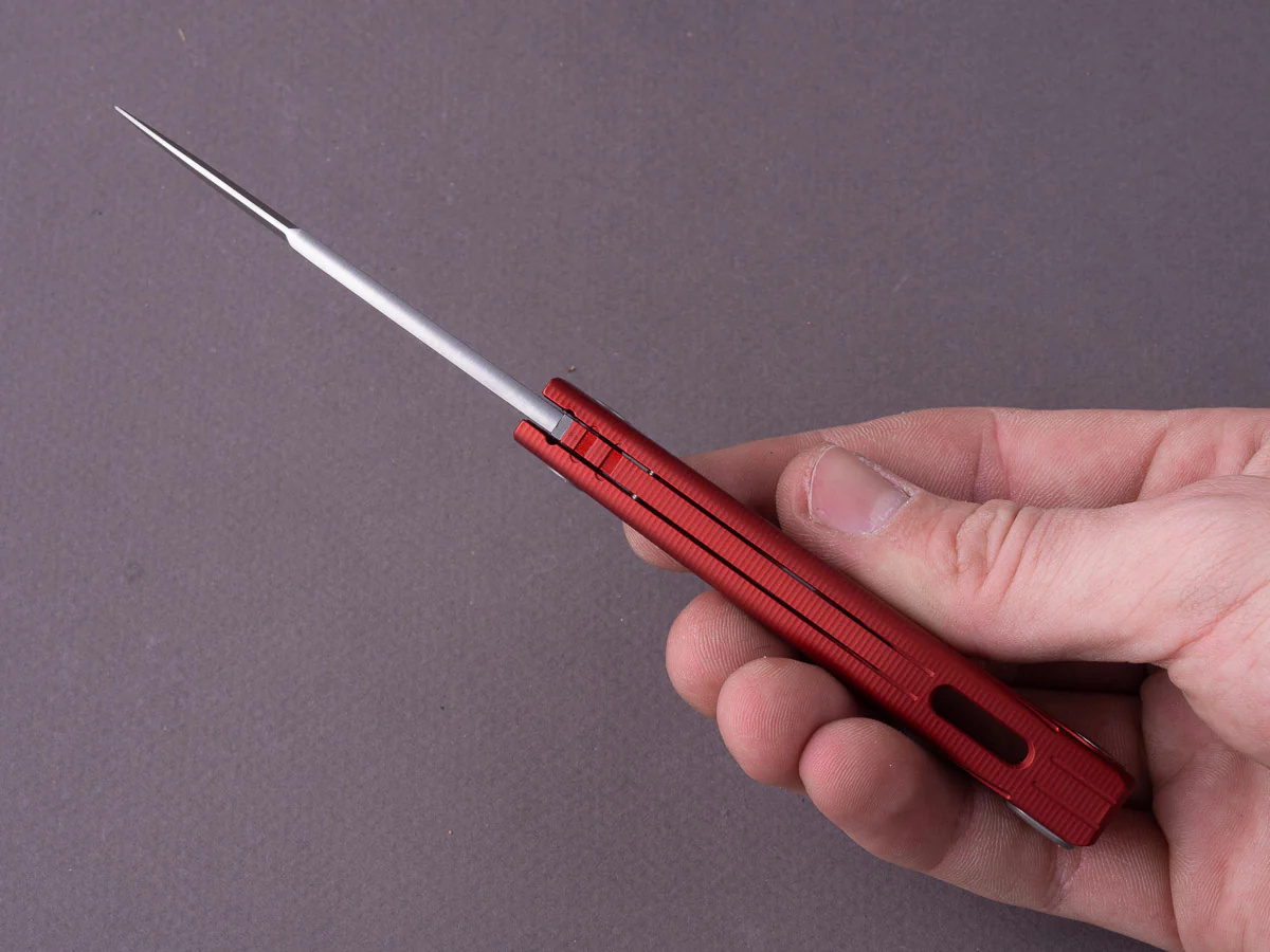 lionSTEEL - SOLID Folding Knife - Thrill - Slip Joint - M390 - 75mm - Red Aluminum - H. WAYL Clip - Image 3