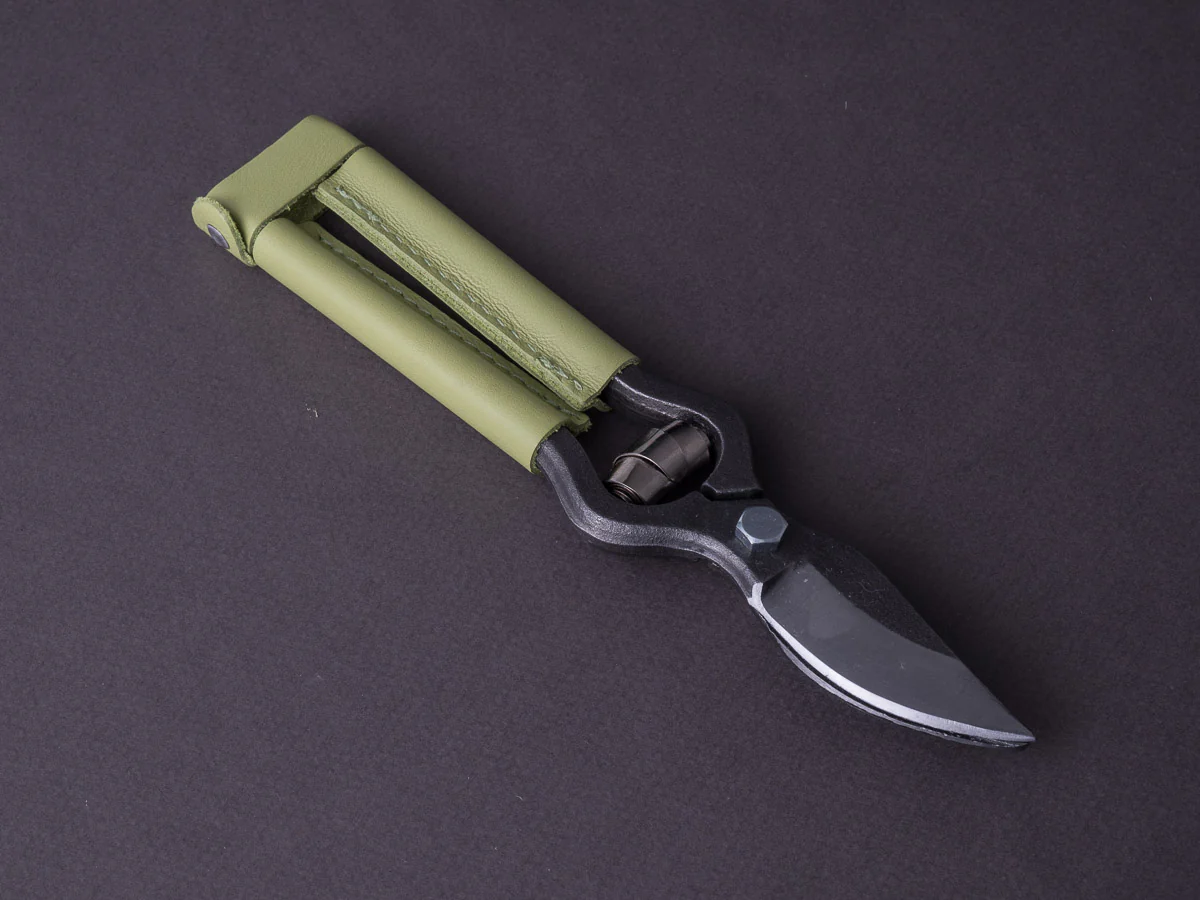 Locau - Garden Shears - Stainless - Green Leather Handle