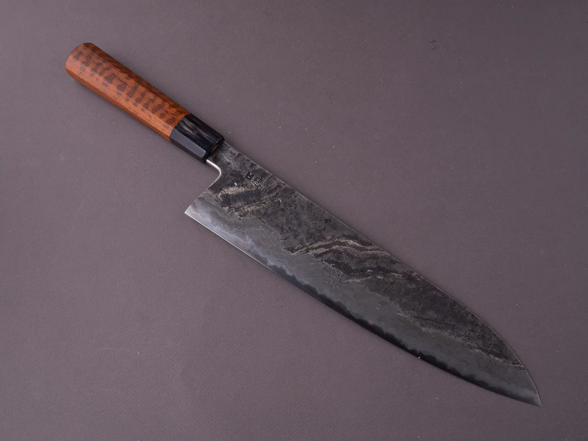 Merion Forge - Wrought Iron x Nickel Damascus - 1.2562 W - 280mm Gyuto - Snakewood Wa Handle