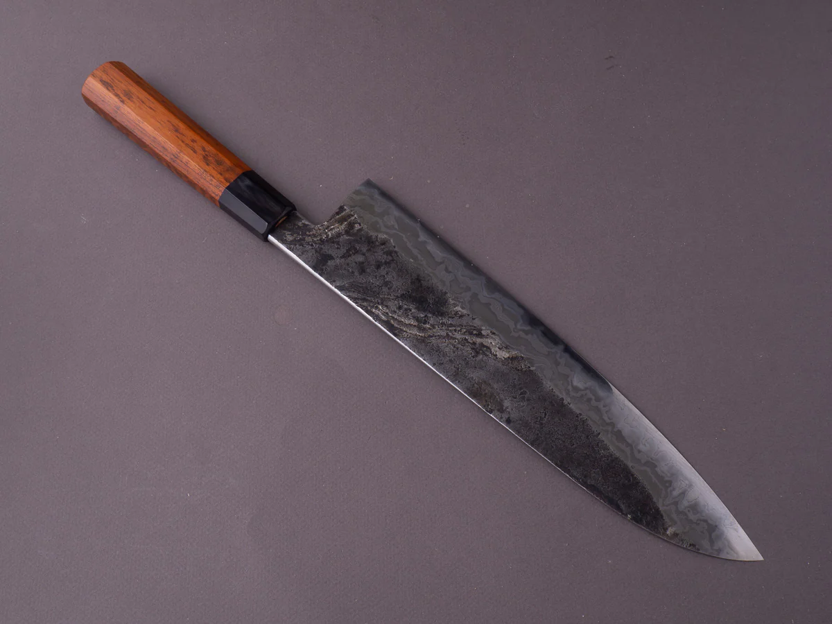 Merion Forge - Wrought Iron x Nickel Damascus - 1.2562 W - 280mm Gyuto - Snakewood Wa Handle - Image 2