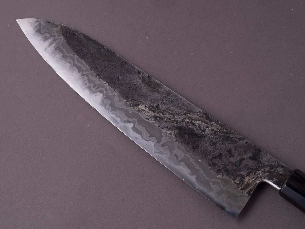 Merion Forge - Wrought Iron x Nickel Damascus - 1.2562 W - 280mm Gyuto - Snakewood Wa Handle - Image 4