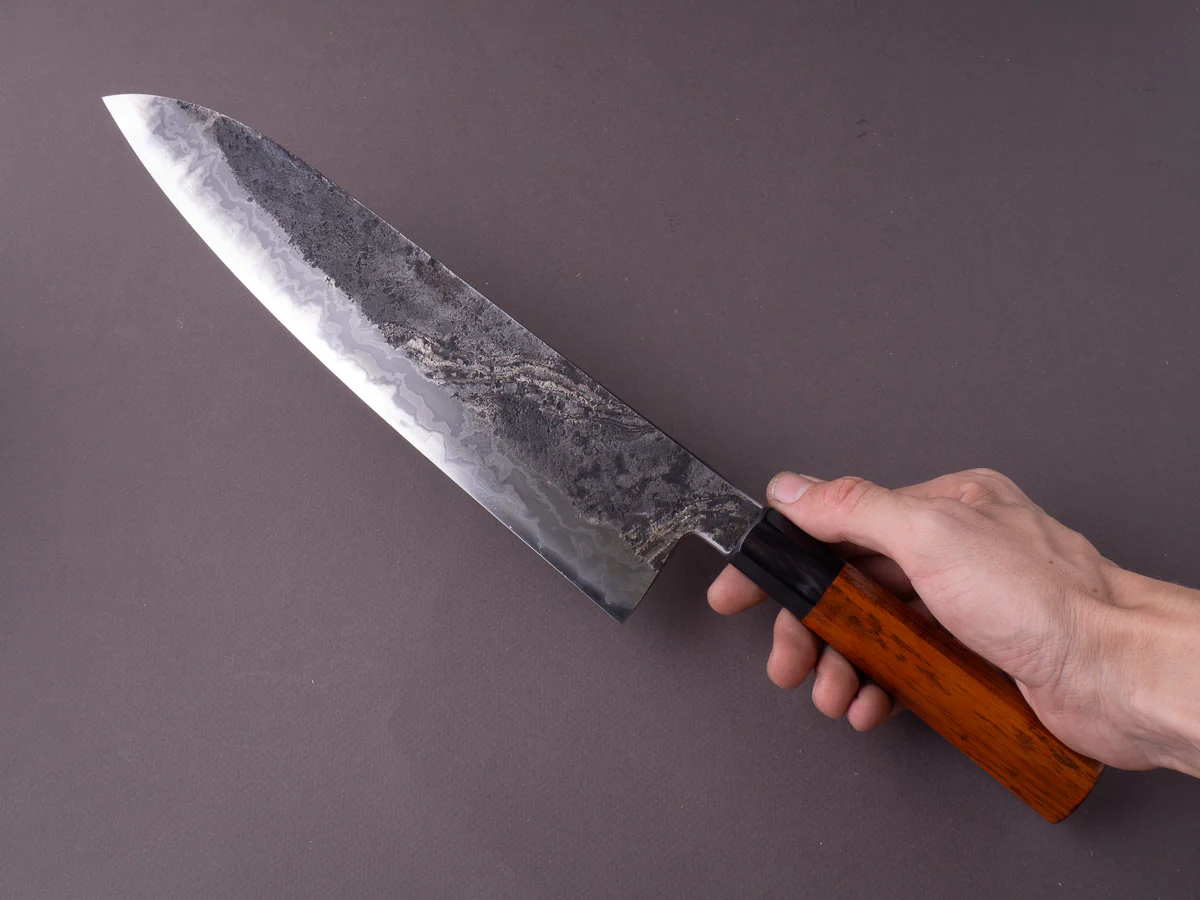 Merion Forge - Wrought Iron x Nickel Damascus - 1.2562 W - 280mm Gyuto - Snakewood Wa Handle - Image 6