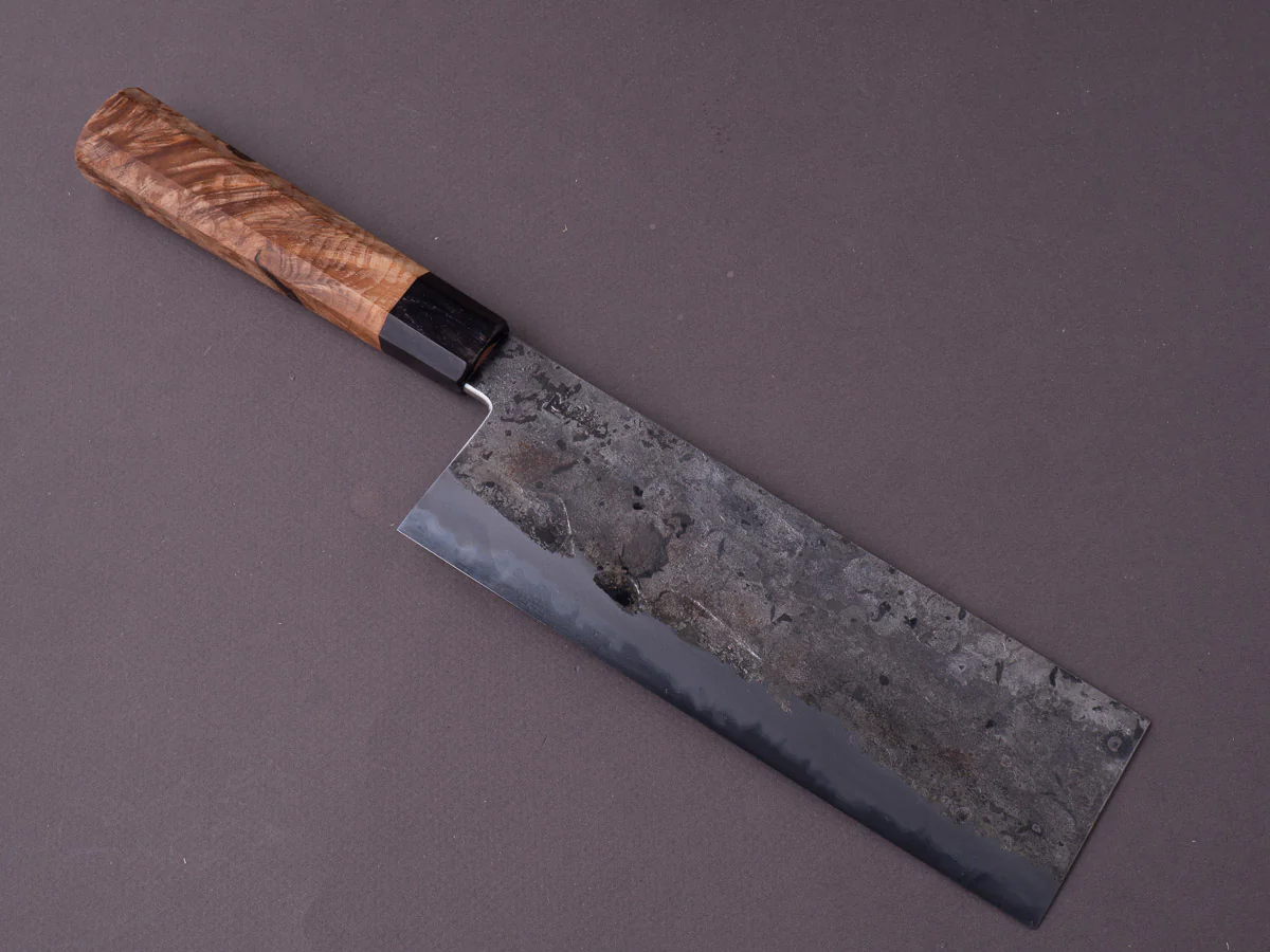 Merion Forge - Wrought Iron - 1.2562 W - 185mm Nakiri - Stabilized Alder Wa Handle