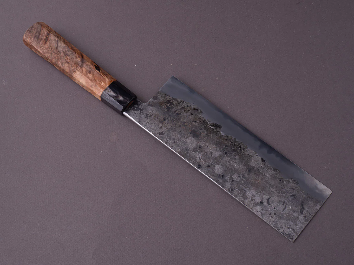 Merion Forge - Wrought Iron - 1.2562 W - 185mm Nakiri - Stabilized Alder Wa Handle - Image 2