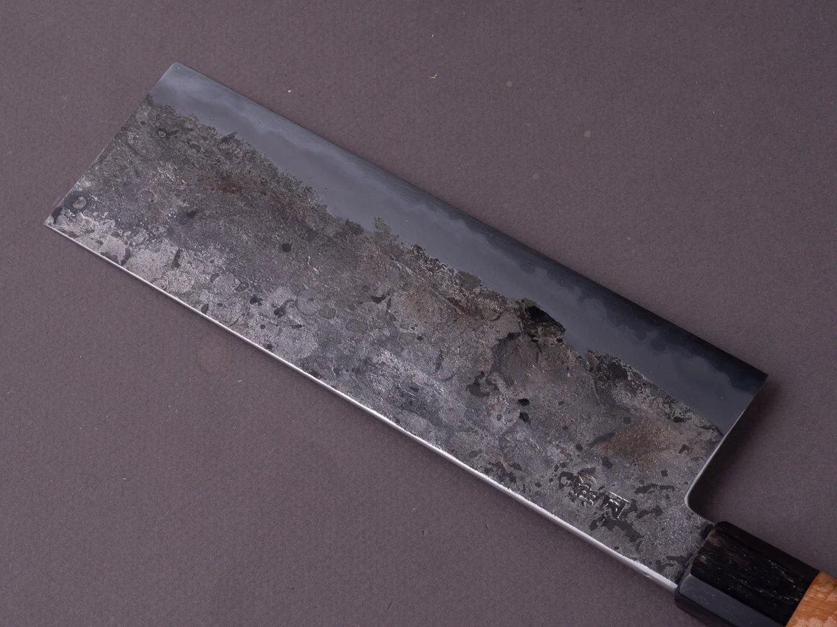 Merion Forge - Wrought Iron - 1.2562 W - 185mm Nakiri - Stabilized Alder Wa Handle - Image 3