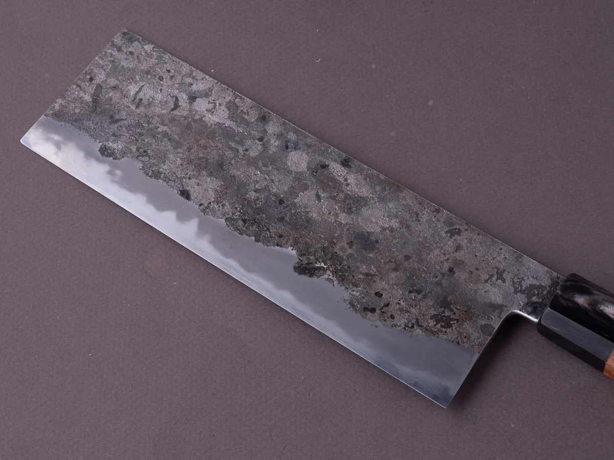 Merion Forge - Wrought Iron - 1.2562 W - 185mm Nakiri - Stabilized Alder Wa Handle - Image 4