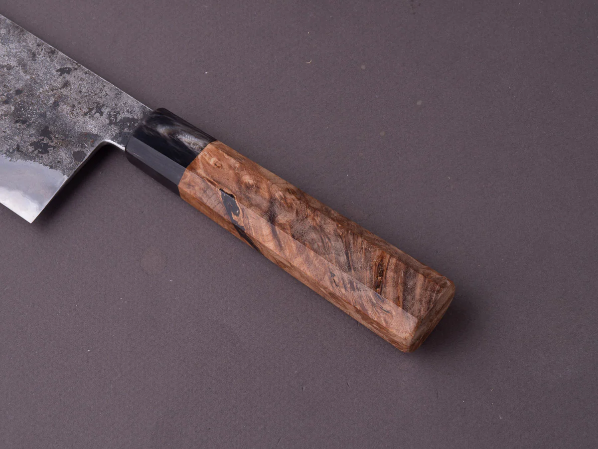 Merion Forge - Wrought Iron - 1.2562 W - 185mm Nakiri - Stabilized Alder Wa Handle - Image 7