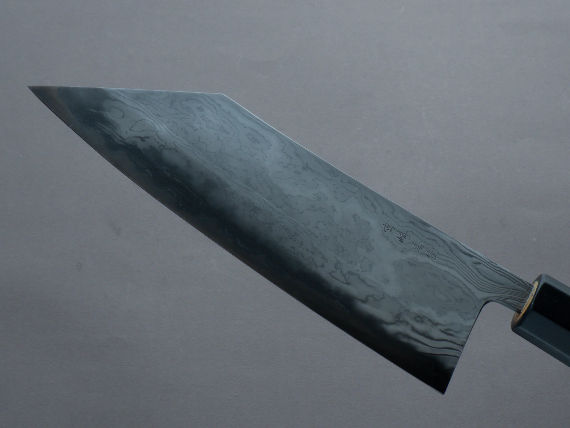 Miyazaki Kajiya - Hineri Damascus - Blue #2 - Tsubaki - 180mm - Magnolia Handle - Image 3