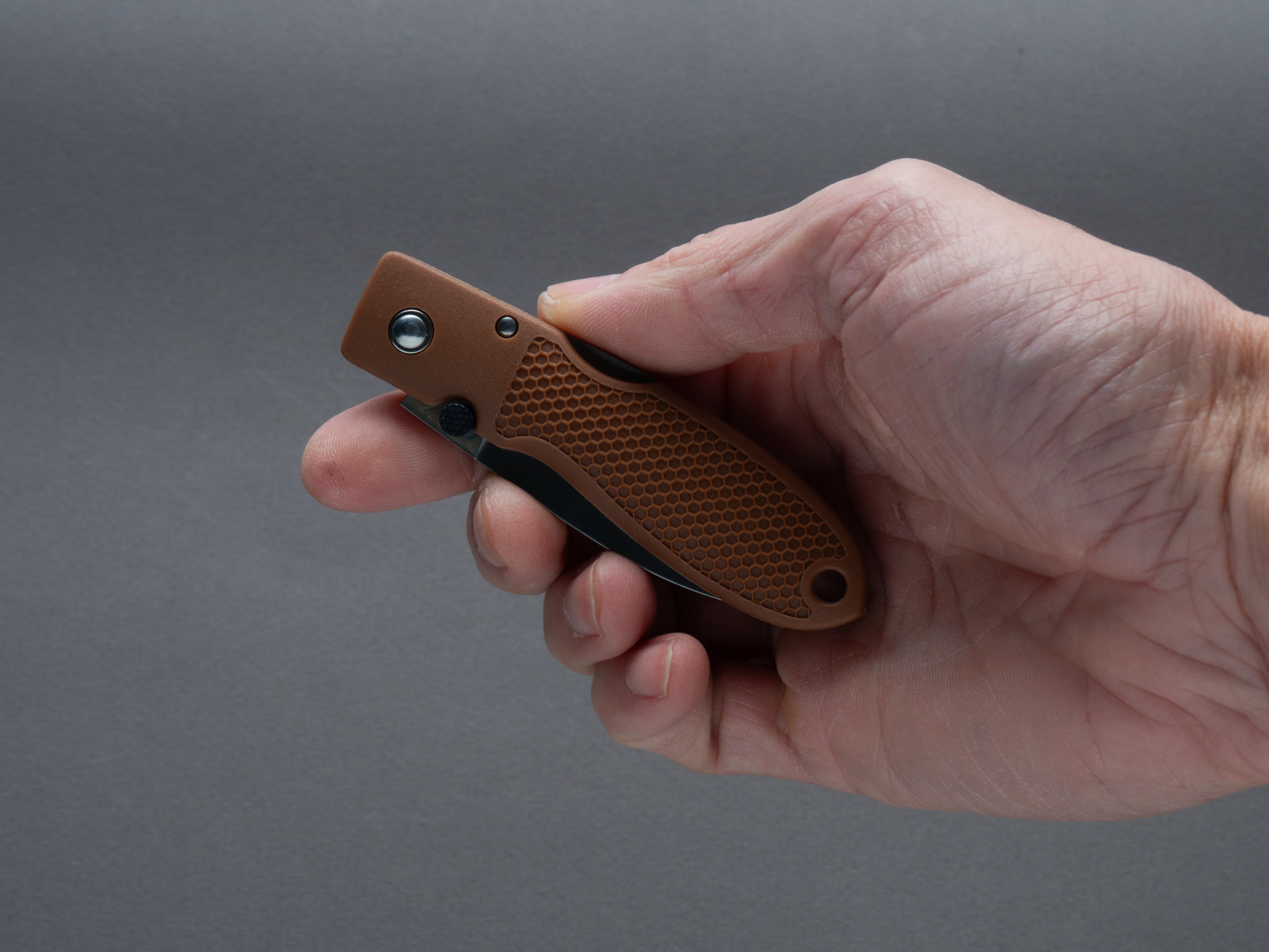 Moki - Folding - Coupe - Lock back - AUS-8 - 54mm - Cocao Brown Grilon Handle - Image 7