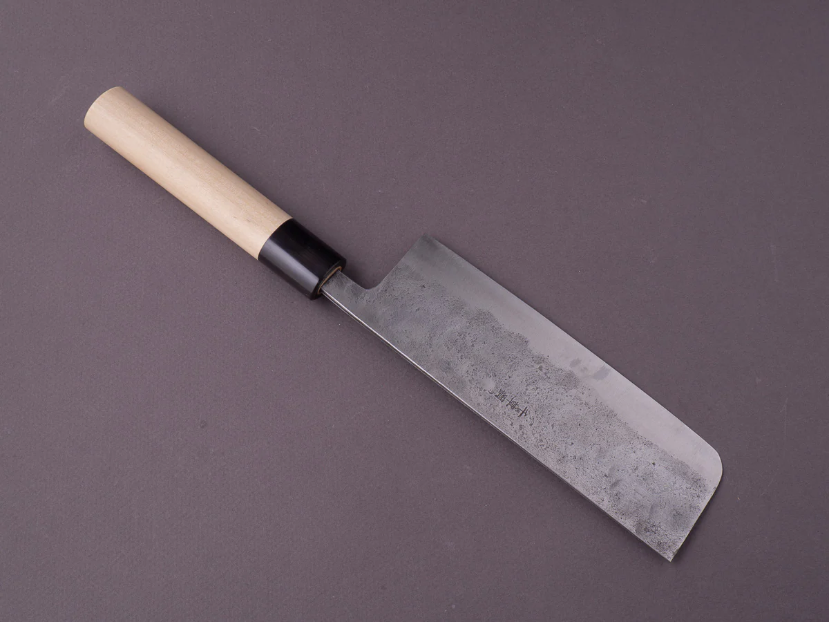 Morihei - Hisamoto - Super Blue - Tsuchime Stainless Clad - 165mm Nakiri - Magnolia Handle - Image 2