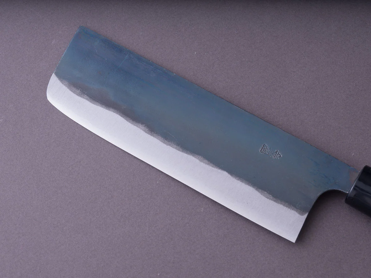 Morihei - Kunihide - Blue #2 Kurouchi- 165mm Nakiri - Poplar Handle - Image 4