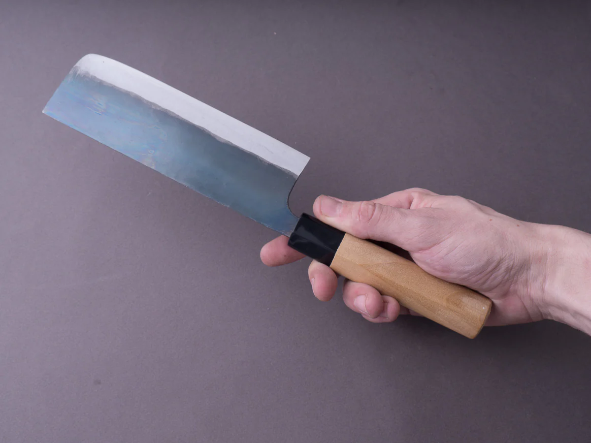 Morihei - Kunihide - Blue #2 Kurouchi- 165mm Nakiri - Poplar Handle - Image 8