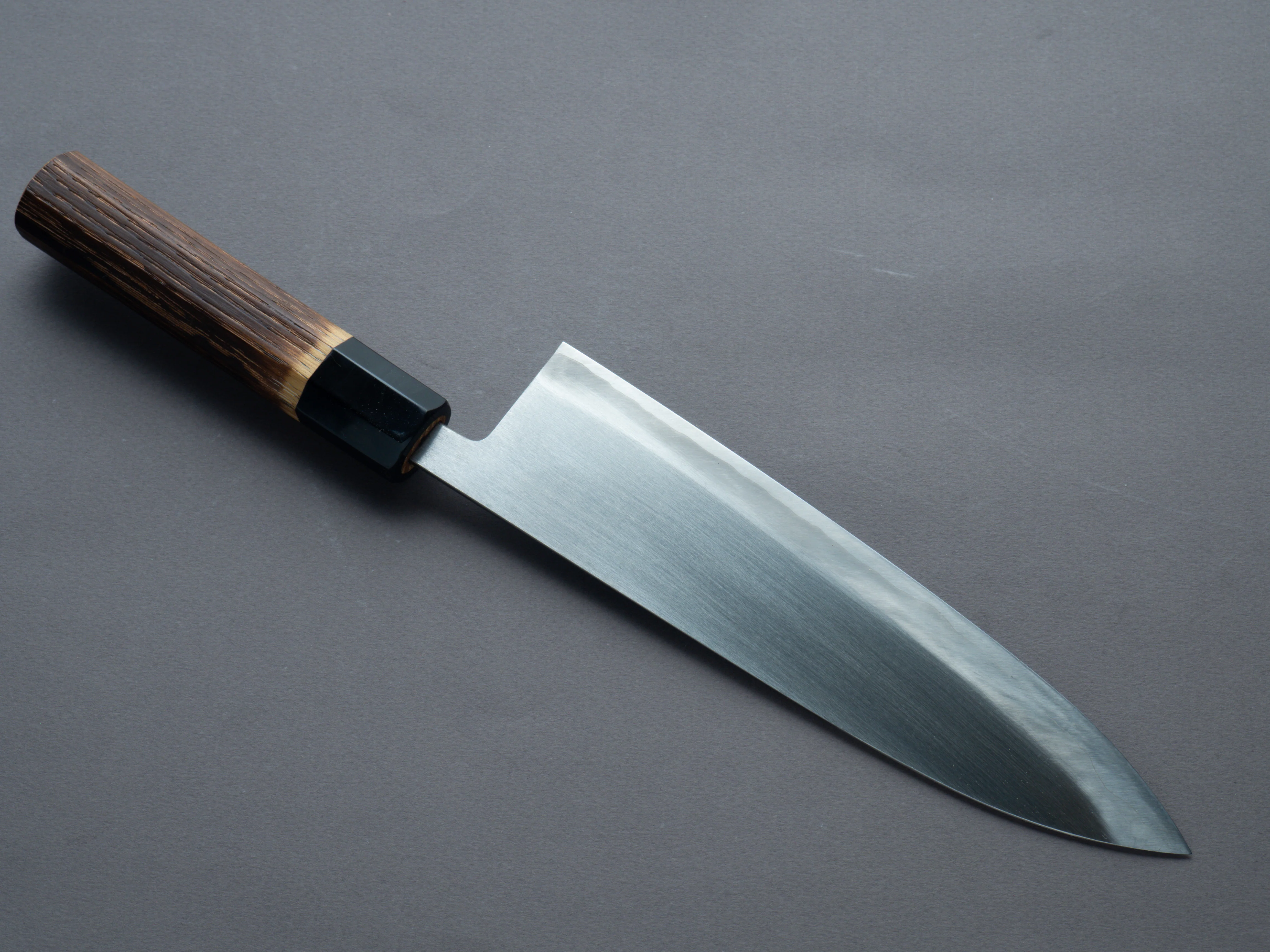 Nakaya Heiji - Semi-Stainless - Migaki - 210mm Gyuto - Burnt Chestnut Handle - Image 2