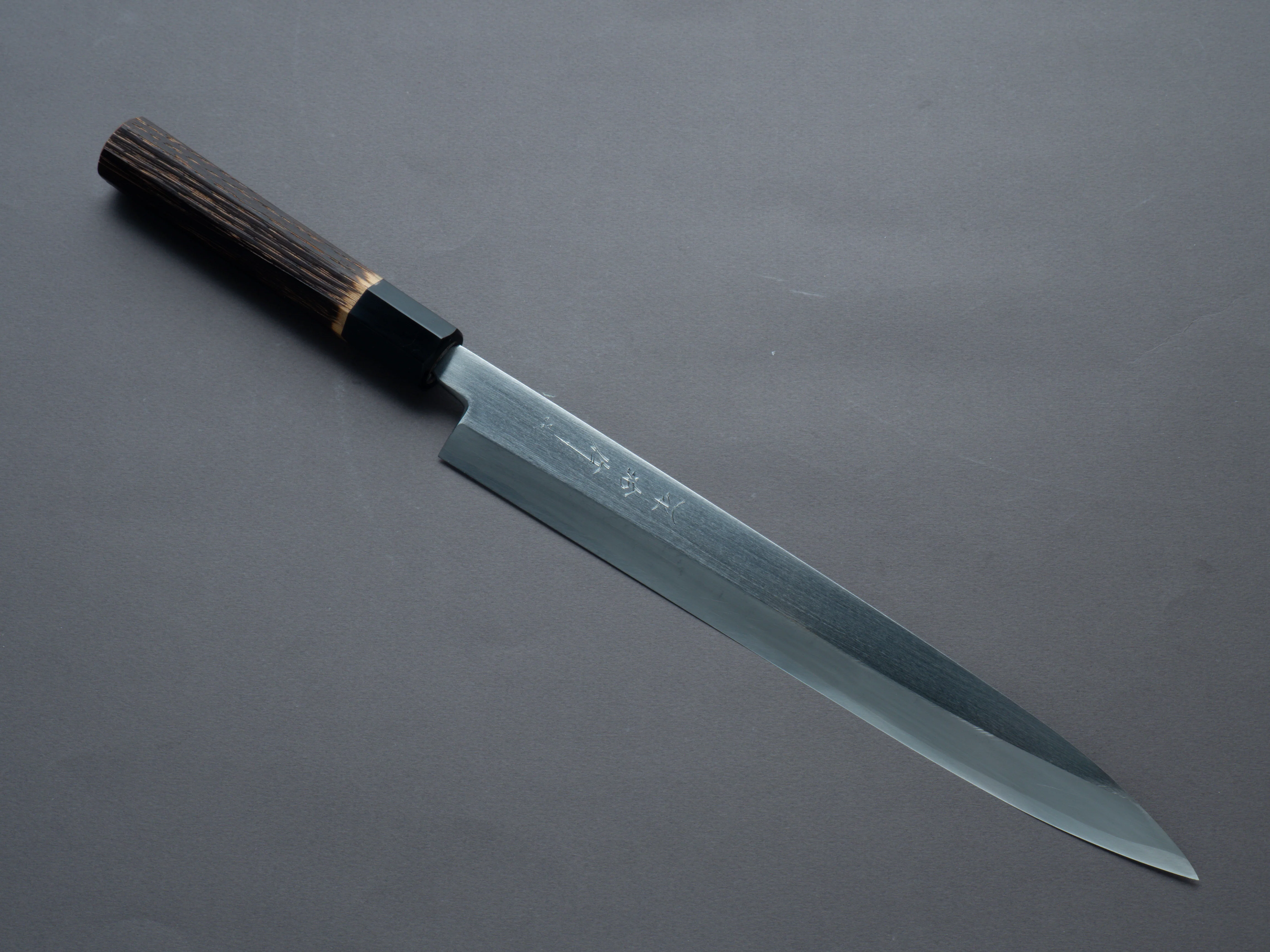 Nakaya Heiji - Semi-Stainless - Migaki - 300mm Yanagiba - Burnt Chestnut Handle