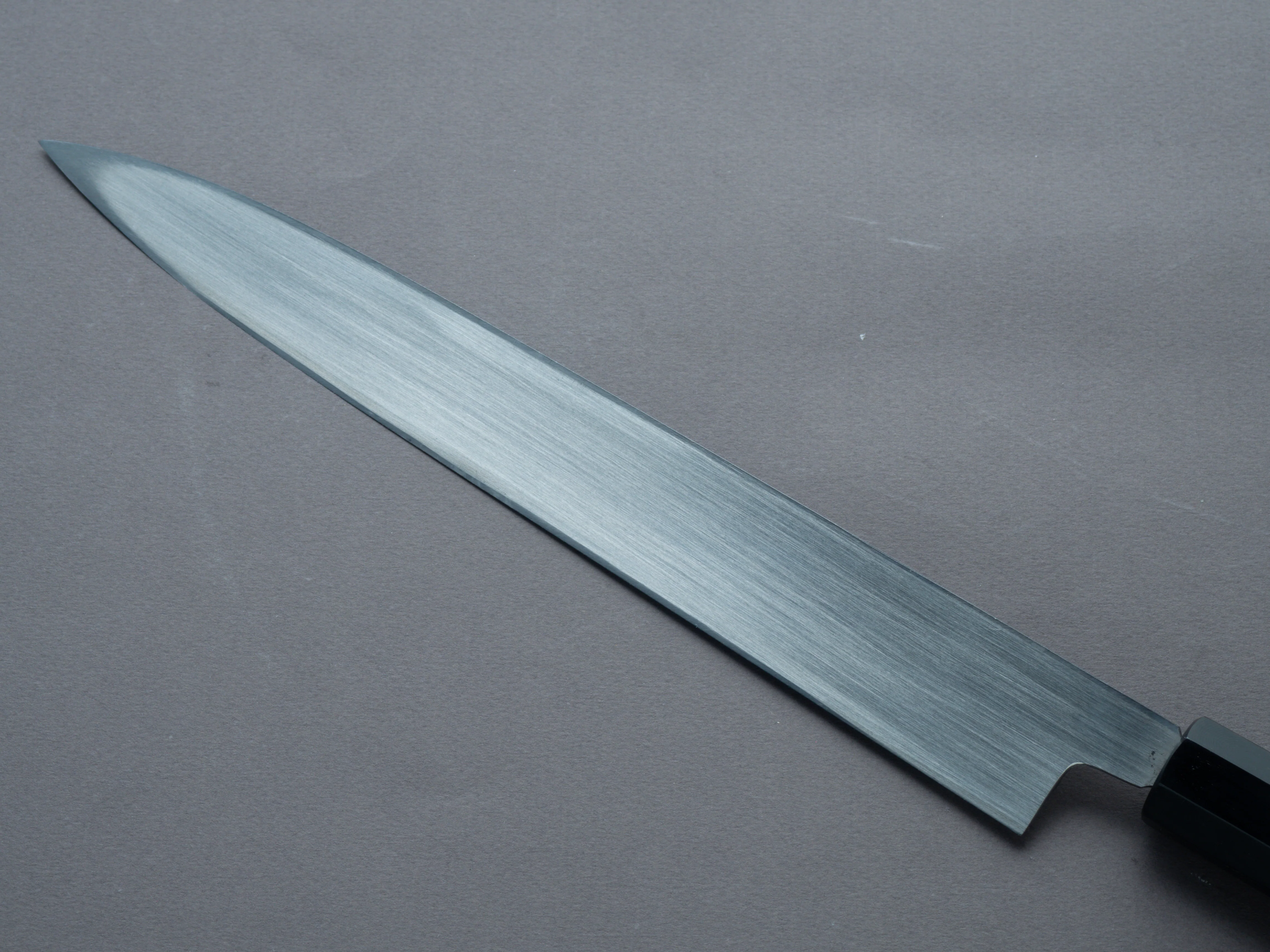 Nakaya Heiji - Semi-Stainless - Migaki - 300mm Yanagiba - Burnt Chestnut Handle - Image 3