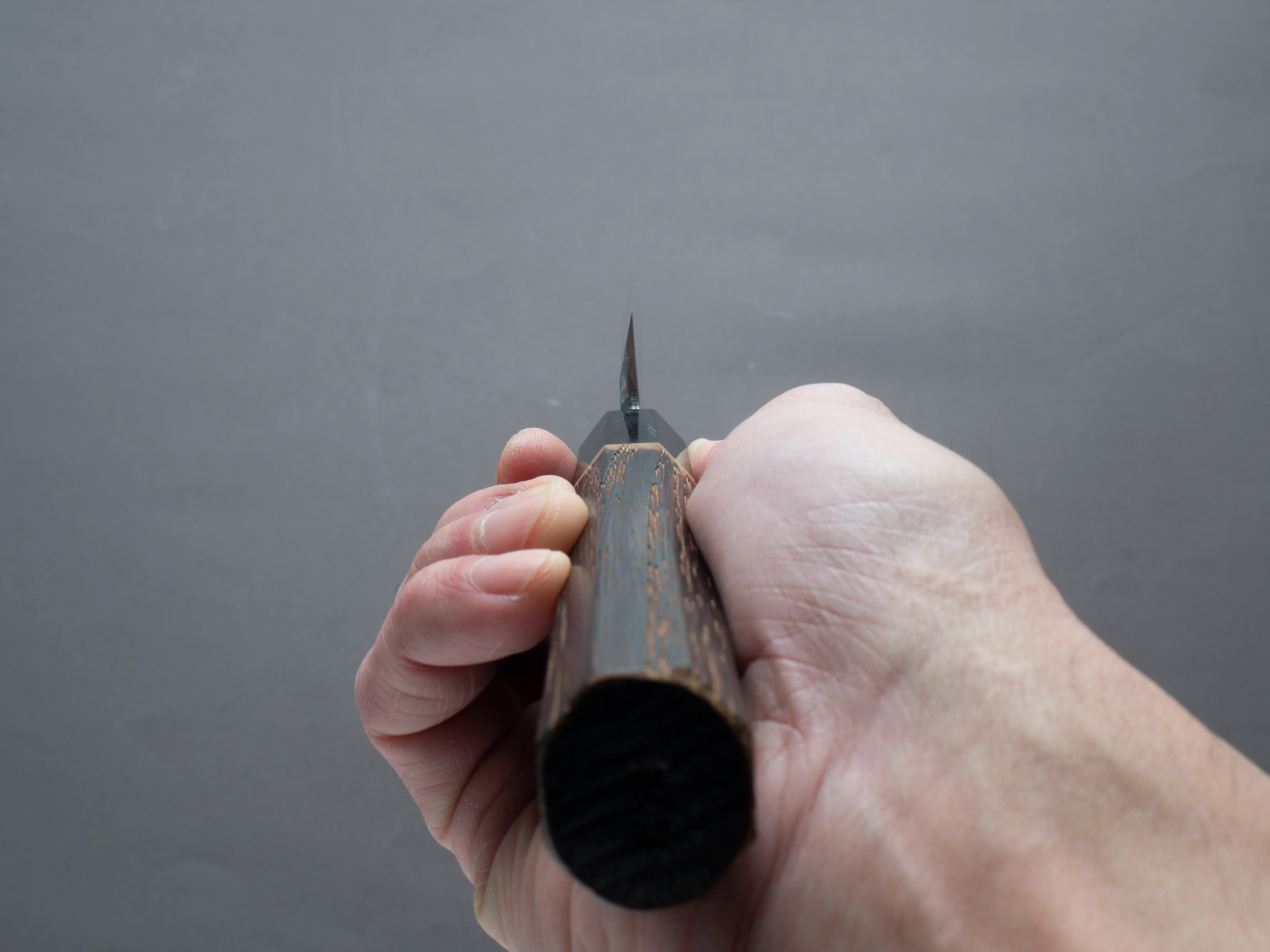 Nakaya Heiji - Semi-Stainless - Migaki - 300mm Yanagiba - Burnt Chestnut Handle - Image 9