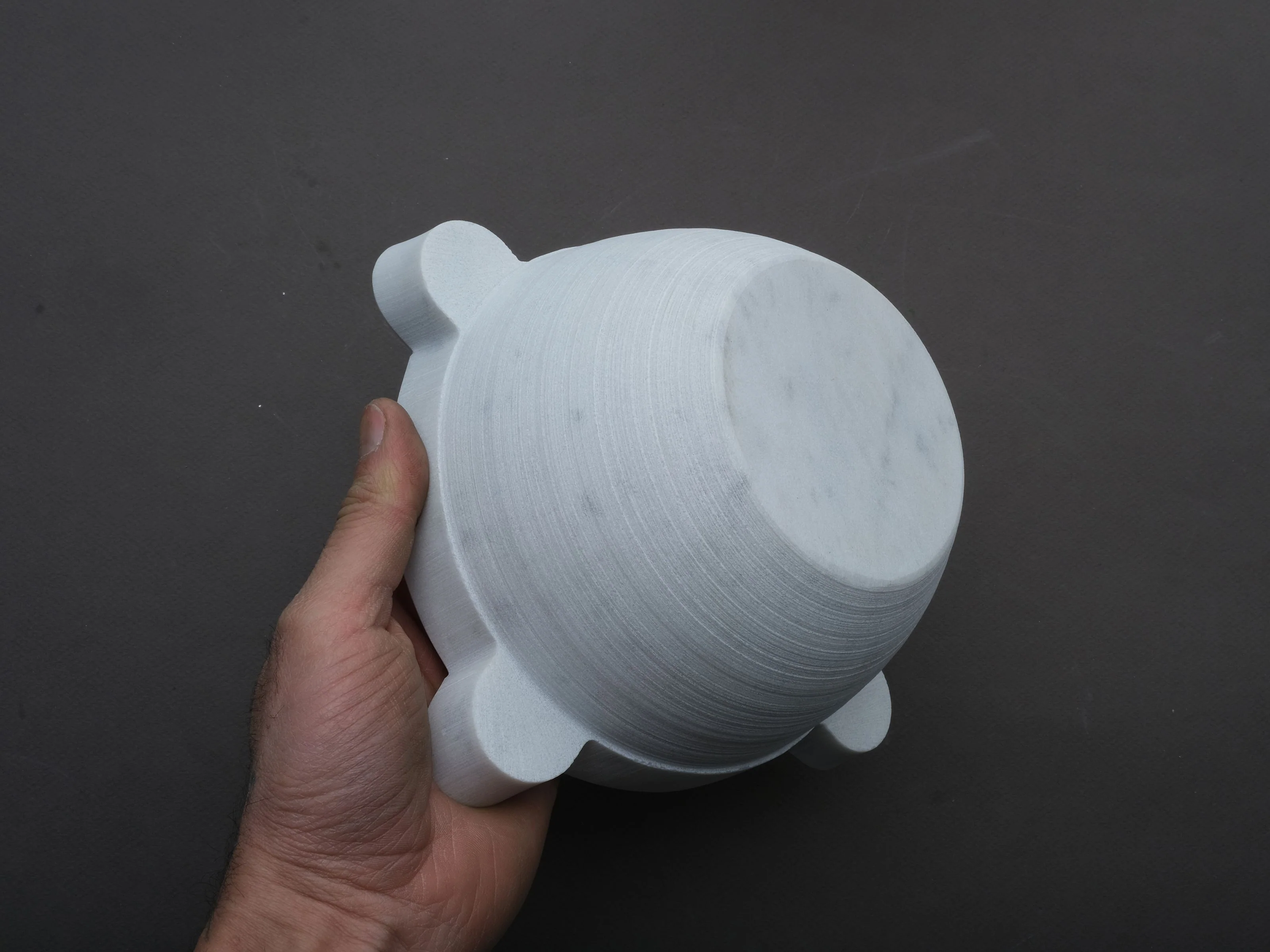 Nuova Marmotecnica - "Genovese" Carrara Marble Mortar and Beech Wood Pestle - 6.3" (16cm) - Image 3