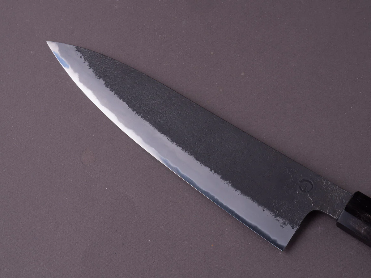 Hitohira - Hinode - White #2 - Nashiji - 210mm Gyuto - Ho Wood Handle - Image 4