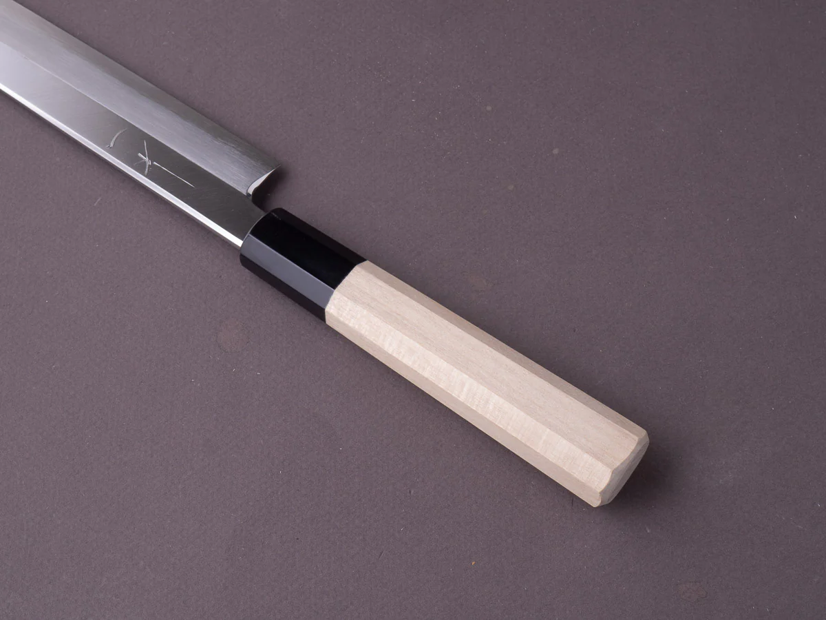 Hitohira - Kikuchiyo x Rikichi - Silver #3 - 240mm Yanagiba - Ho Wood Handle - Saya - Image 6