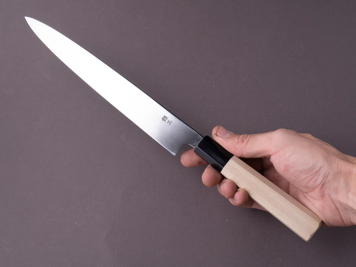 Hitohira - Kikuchiyo x Rikichi - Silver #3 - 240mm Yanagiba - Ho Wood Handle - Saya - Image 7