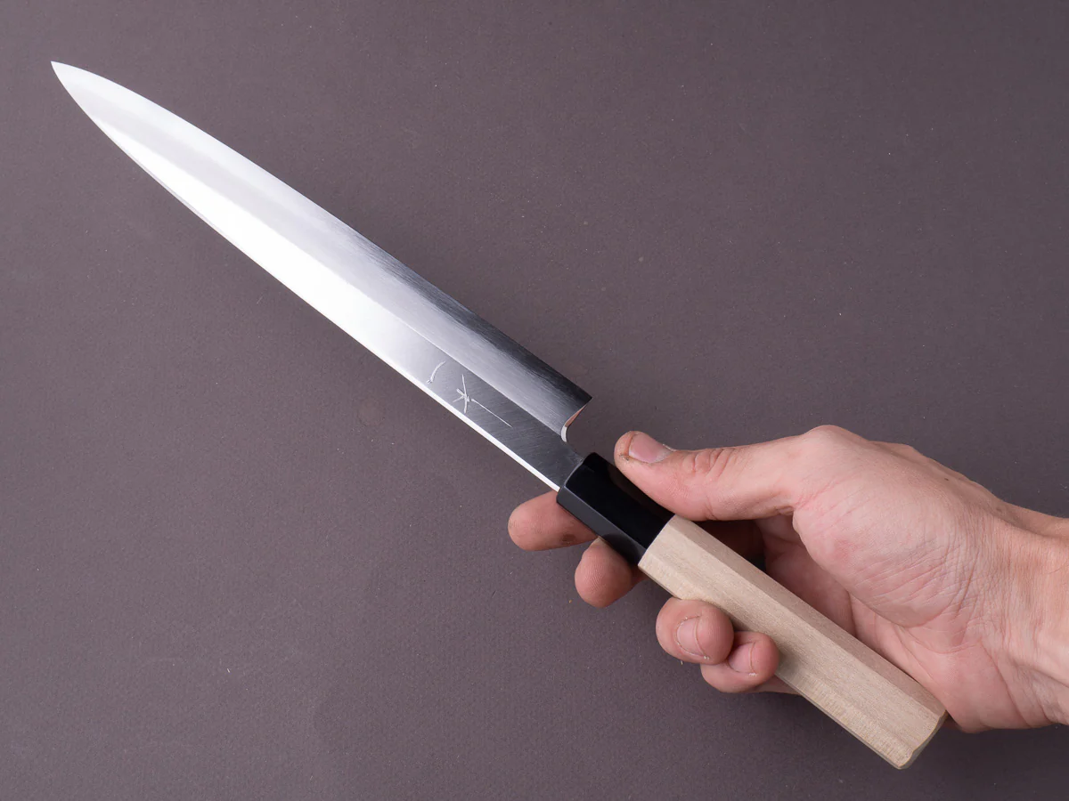 Hitohira - Kikuchiyo x Rikichi - Silver #3 - 240mm Yanagiba - Ho Wood Handle - Saya - Image 8