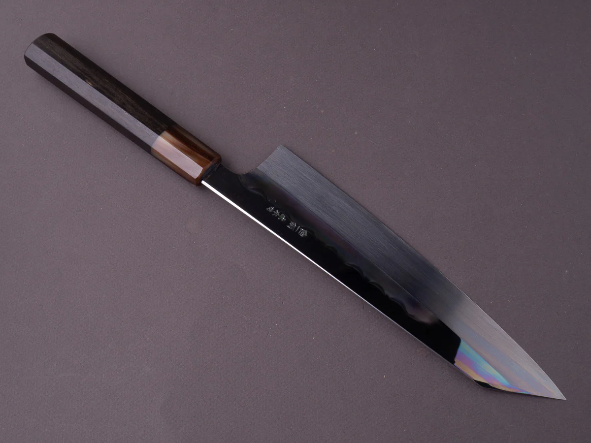 Hitohira - Togashi - Notaremon - White #1 Mizu Honyaki - 240mm Kiritsuke Gyuto - Taihei Ebony Handle - Saya (#69) - Image 3