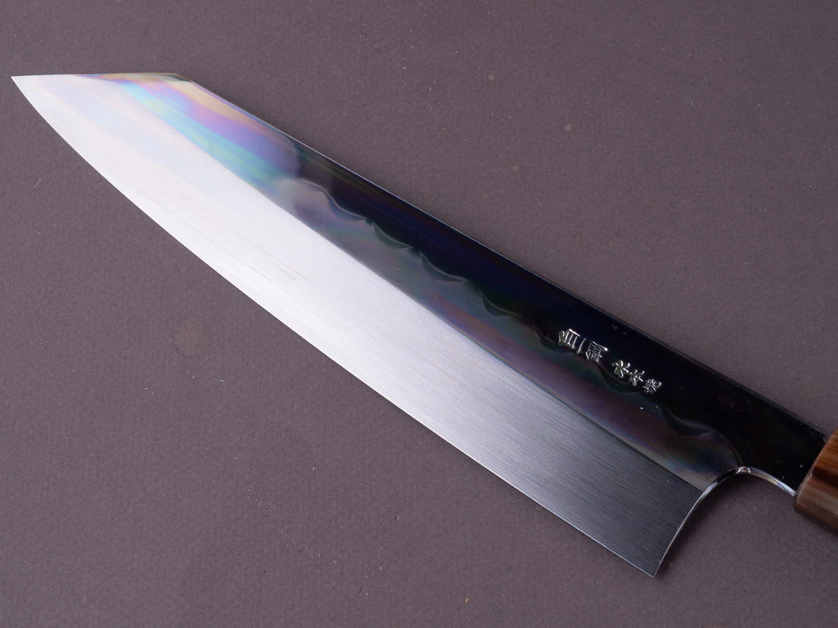 Hitohira - Togashi - Notaremon - White #1 Mizu Honyaki - 240mm Kiritsuke Gyuto - Taihei Ebony Handle - Saya (#69) - Image 5