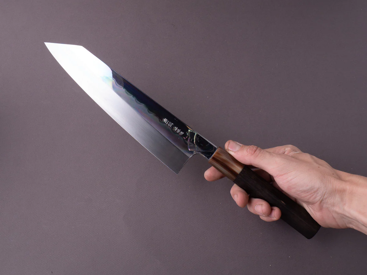 Hitohira - Togashi - Notaremon - White #1 Mizu Honyaki - 240mm Kiritsuke Gyuto - Taihei Ebony Handle - Saya (#69) - Image 7