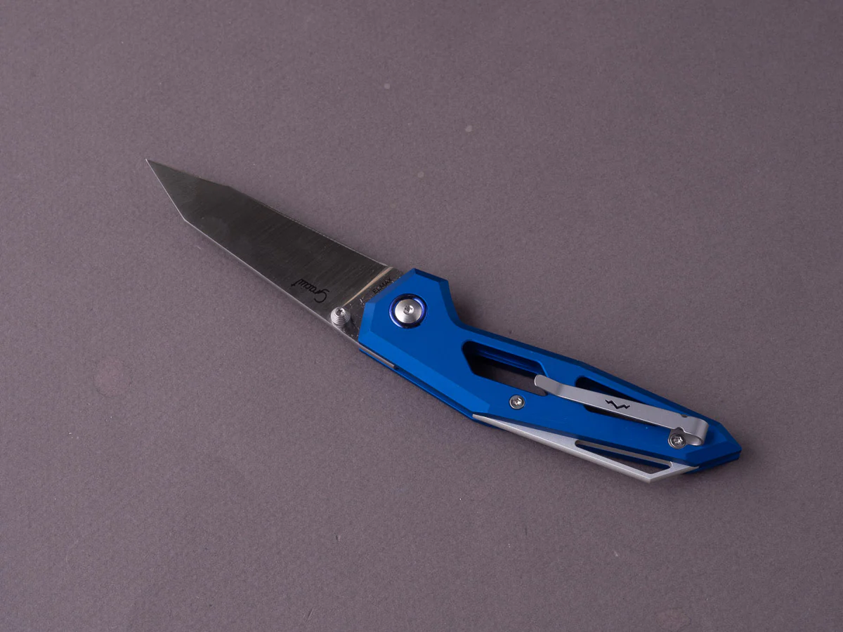 MKM - Folding Knife - Edge - Elmax - 75mm - Liner Lock - Blue Aluminum - Image 4