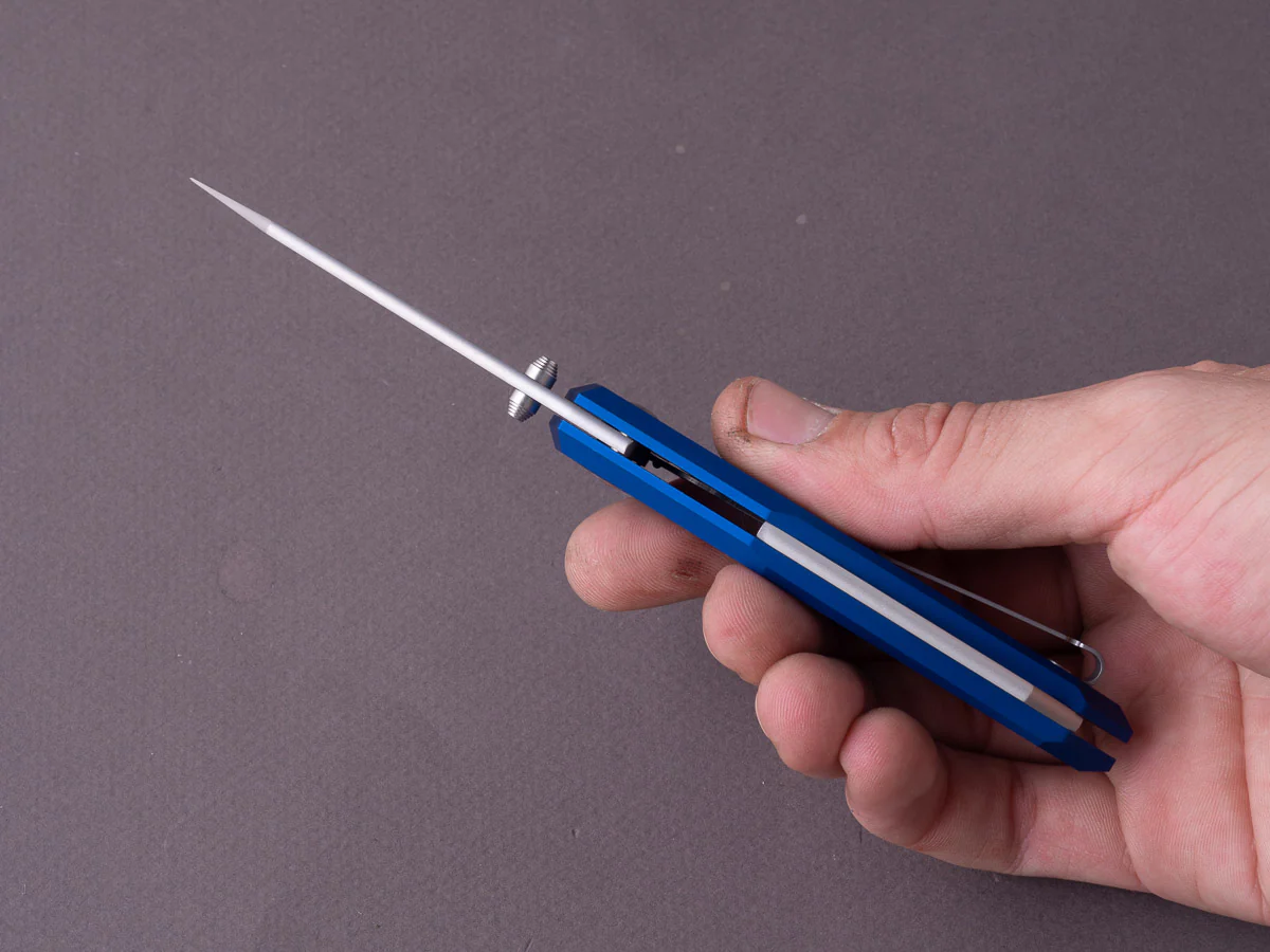 MKM - Folding Knife - Edge - Elmax - 75mm - Liner Lock - Blue Aluminum - Image 7