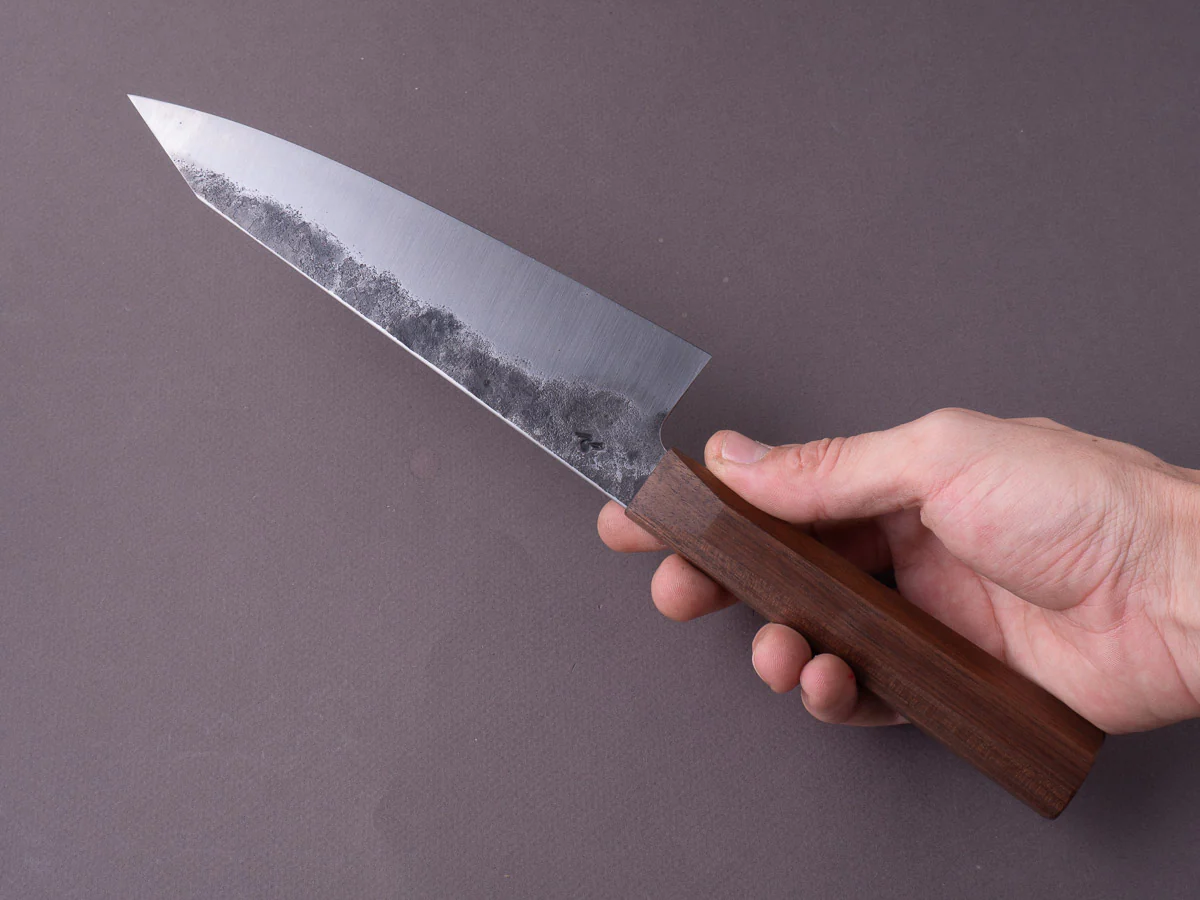 Soma - Standard Chef's Set - 80CRV2 Carbon - Kurouchi - 190mm Kiritsuke Gyuto - Walnut Handle - Image 4