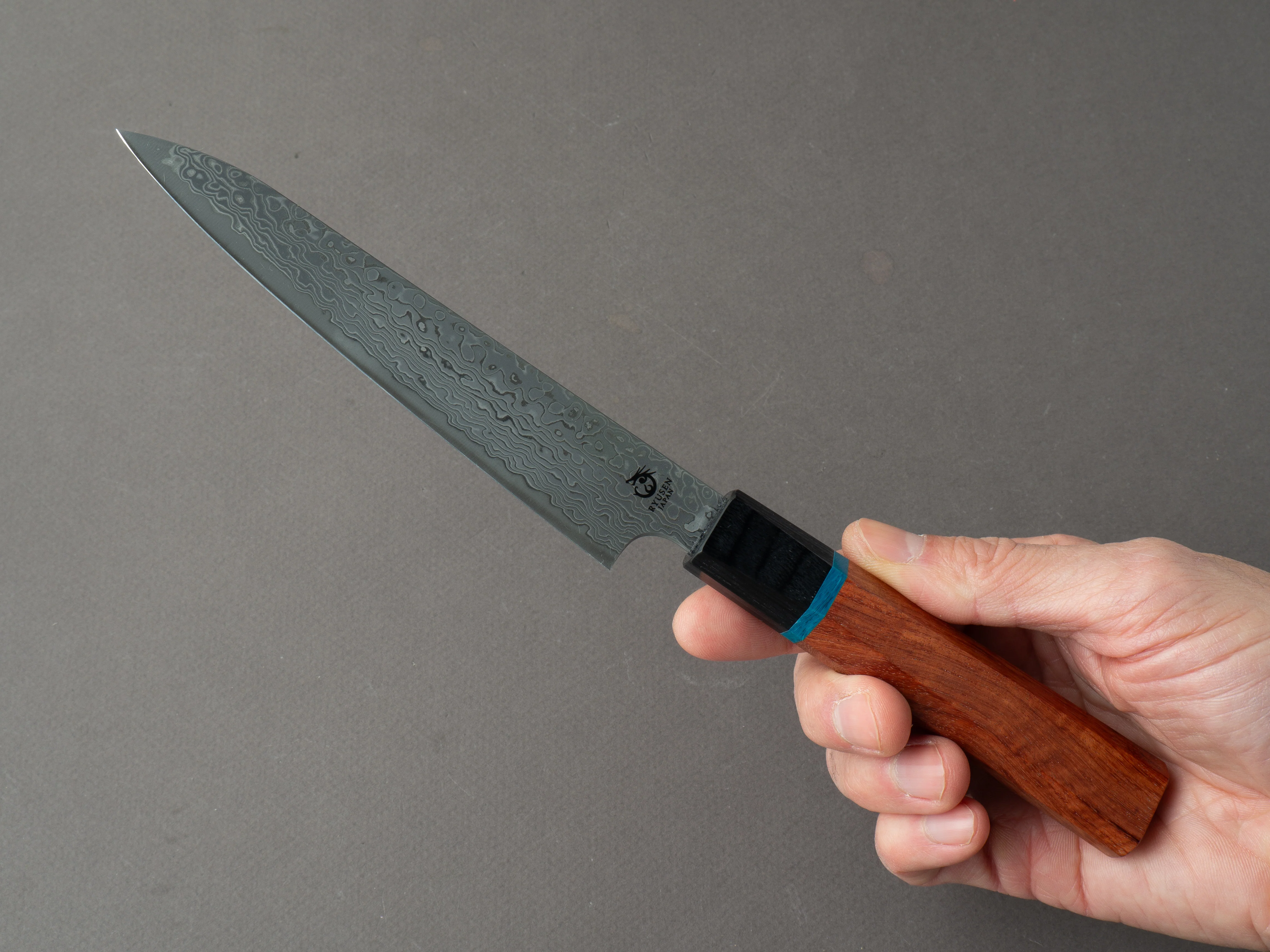 RYUSEN - BONTEN UNRYU KAI - VG10 Damascus - 135mm Petty - Quince Handle - Image 6