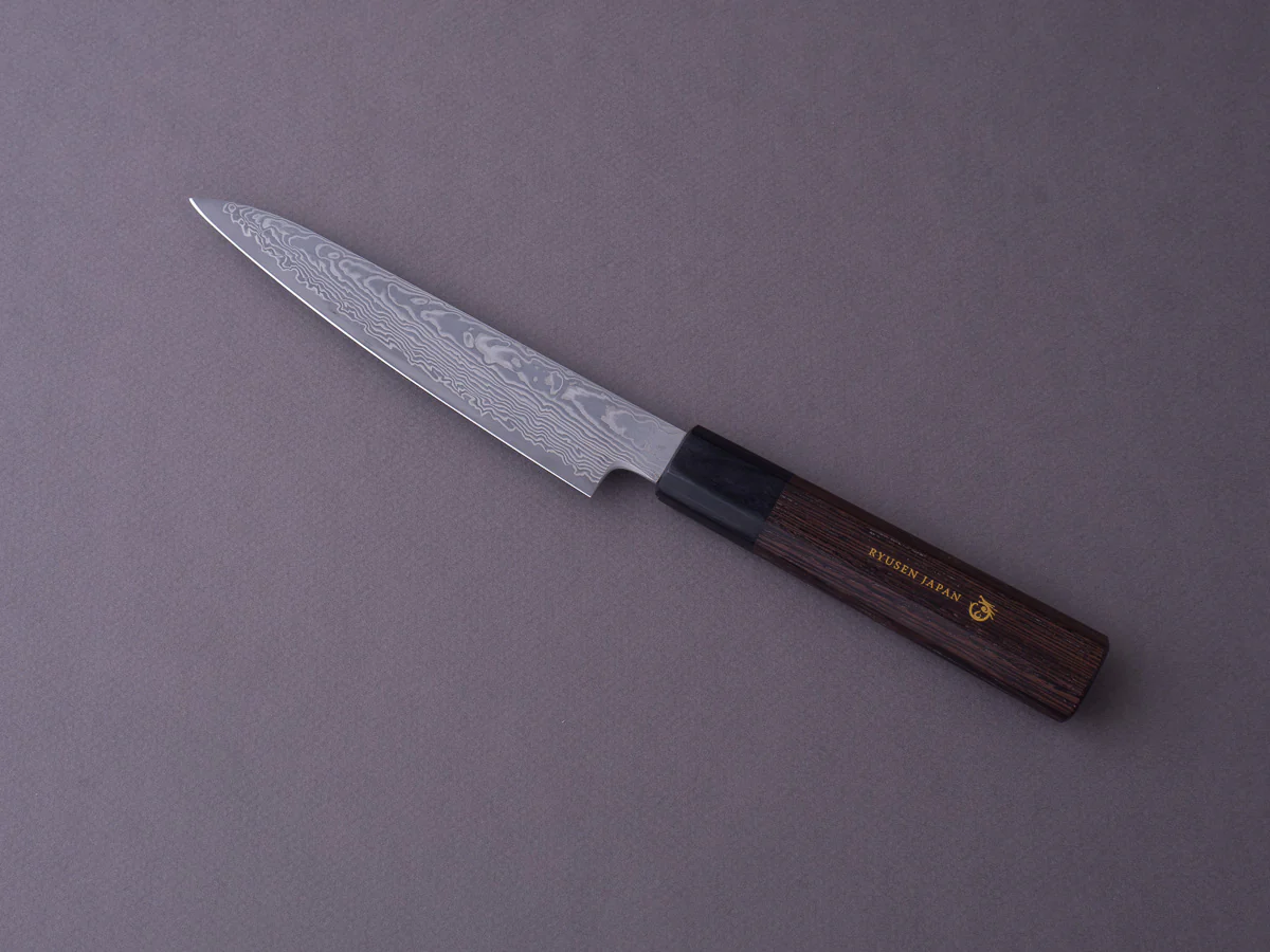 RYUSEN - BONTEN UNRYU WA - VG10 Damascus - 135mm Petty - Wenge Handle - Image 8