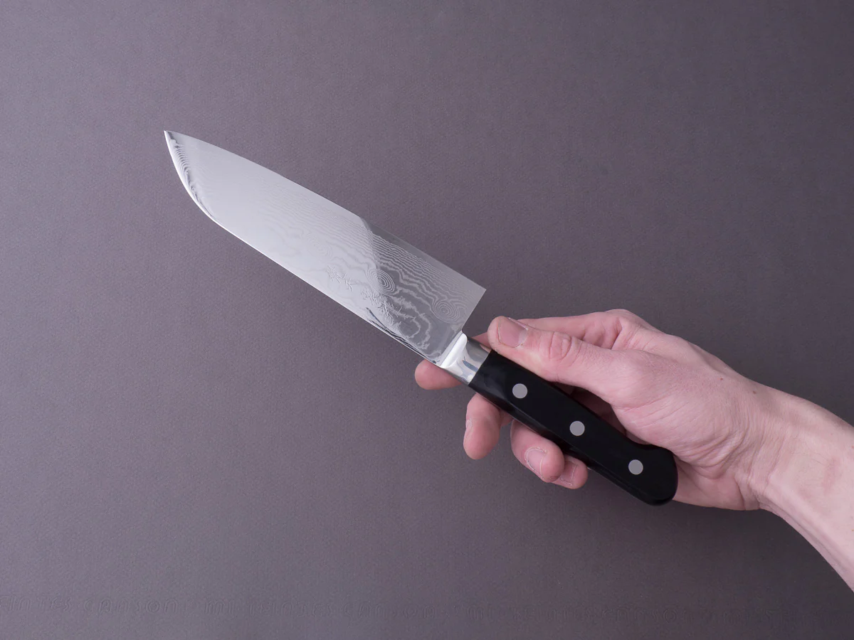 RYUSEN - BONTEN UNRYU - VG10 Damascus - 175mm Santoku - Western Handle - Image 6