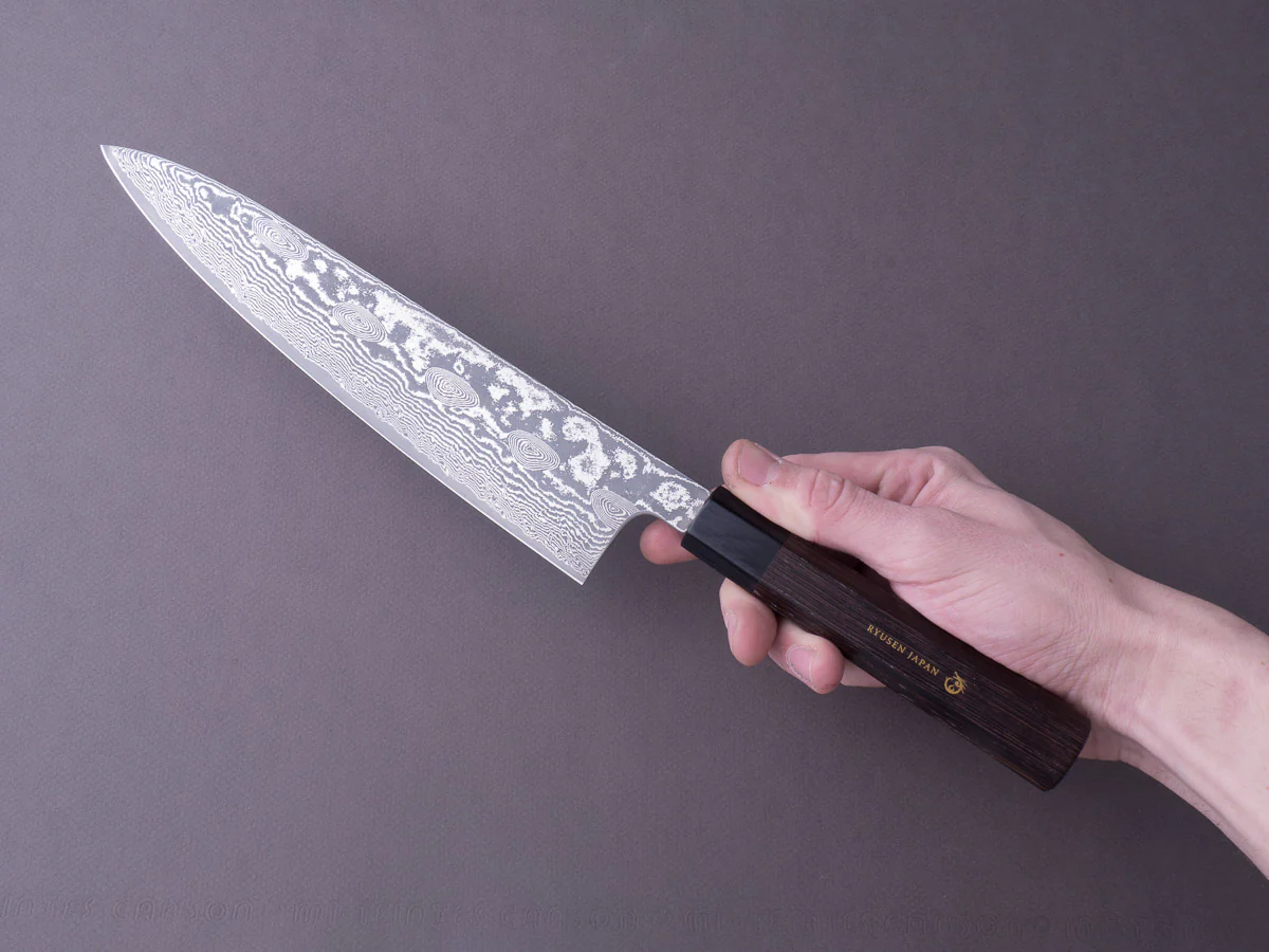 RYUSEN - BONTEN UNRYU WA - VG10 Damascus - 240mm Gyuto - Wenge Handle - Image 6