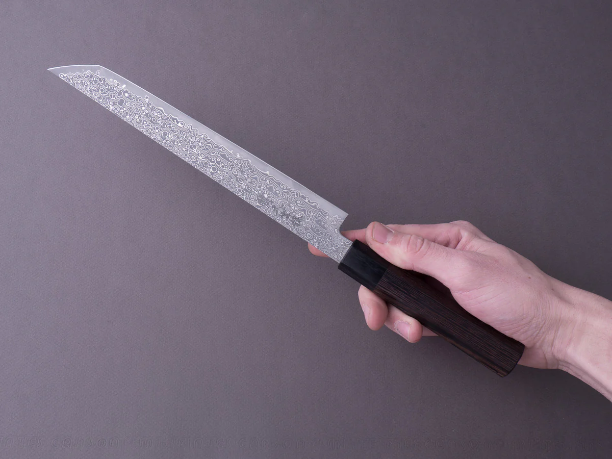 RYUSEN - BONTEN UNRYU WA - VG10 Damascus - Kengata Sujihiki - 240mm - Wenge Handle - Image 6