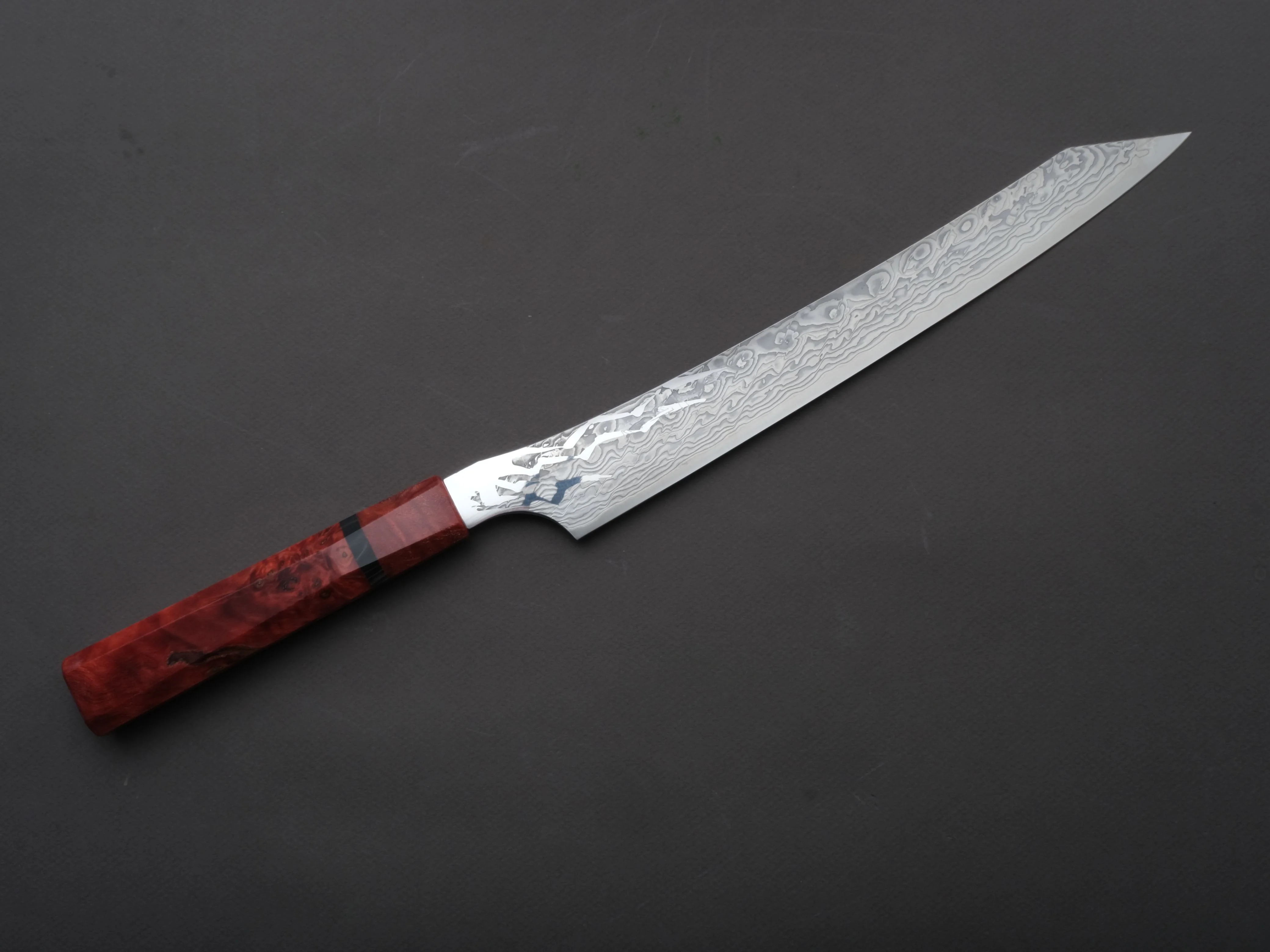 Ryusen - GURENHIRYU KAI - SPG STRIX - Nickel Damascus - Sujihiki - 260mm - Poplar Handle