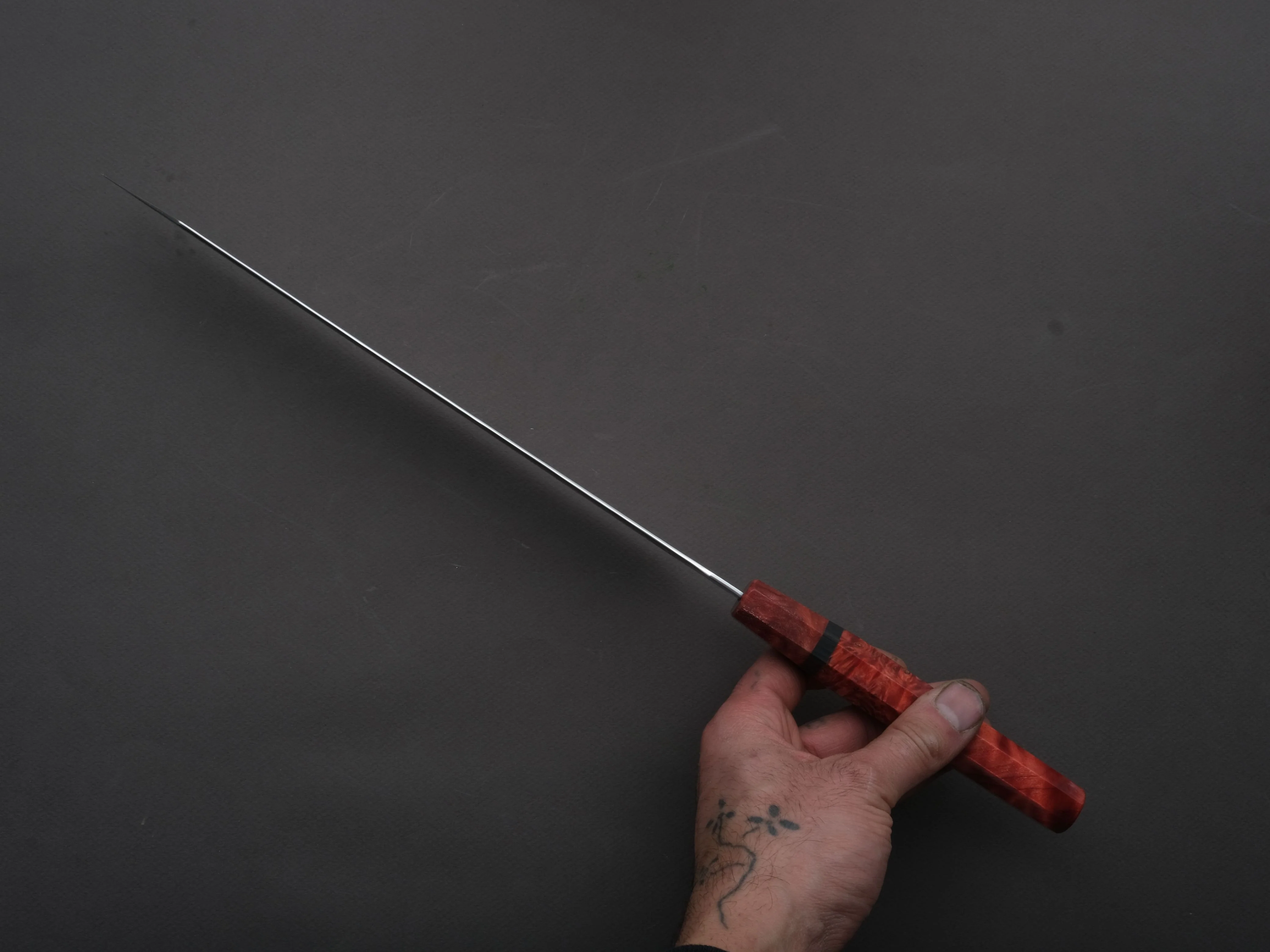 Ryusen - GURENHIRYU KAI - SPG STRIX - Nickel Damascus - Sujihiki - 260mm - Poplar Handle - Image 5