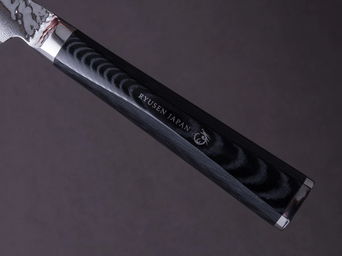 Ryusen - TANGANRYU - VG10 - Tsuchime Damascus - Paring - 105mm - Micarta Hybrid Handle - Image 5