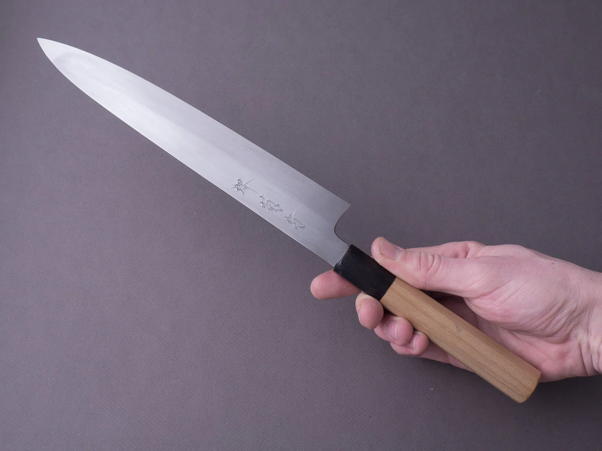 Sakai Kikumori - Gokujyo - White #2 - Sujihiki - 240mm - Magnolia Handle - Image 5