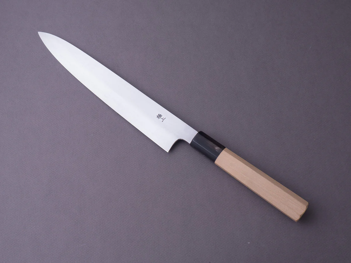 Sakai Kikumori - Gokujyo - White #2 - Sujihiki - 240mm - Magnolia Handle - Image 9