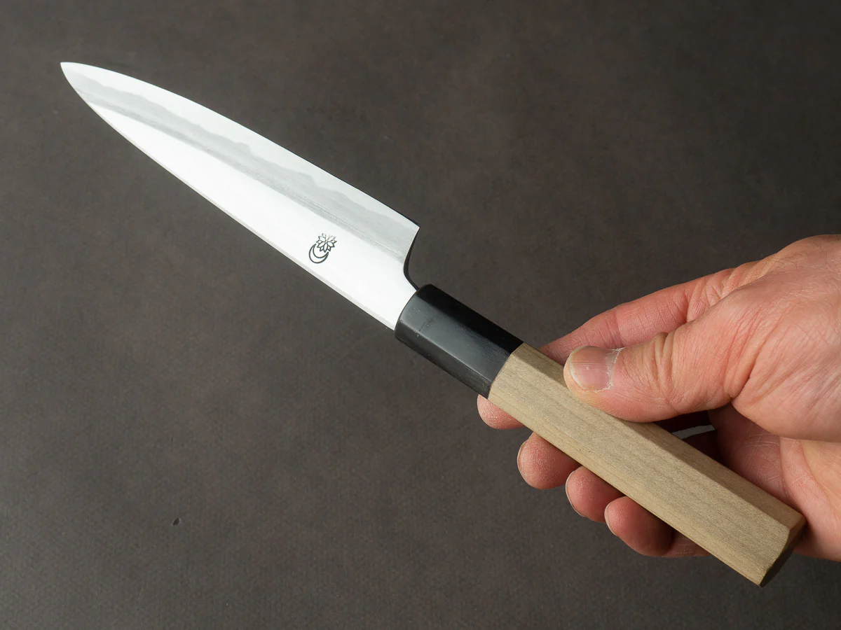 Sakai Kikumori - Kikuzuki Kasumi - White #2 - 150mm Petty - Ho Wood Handle - Image 5