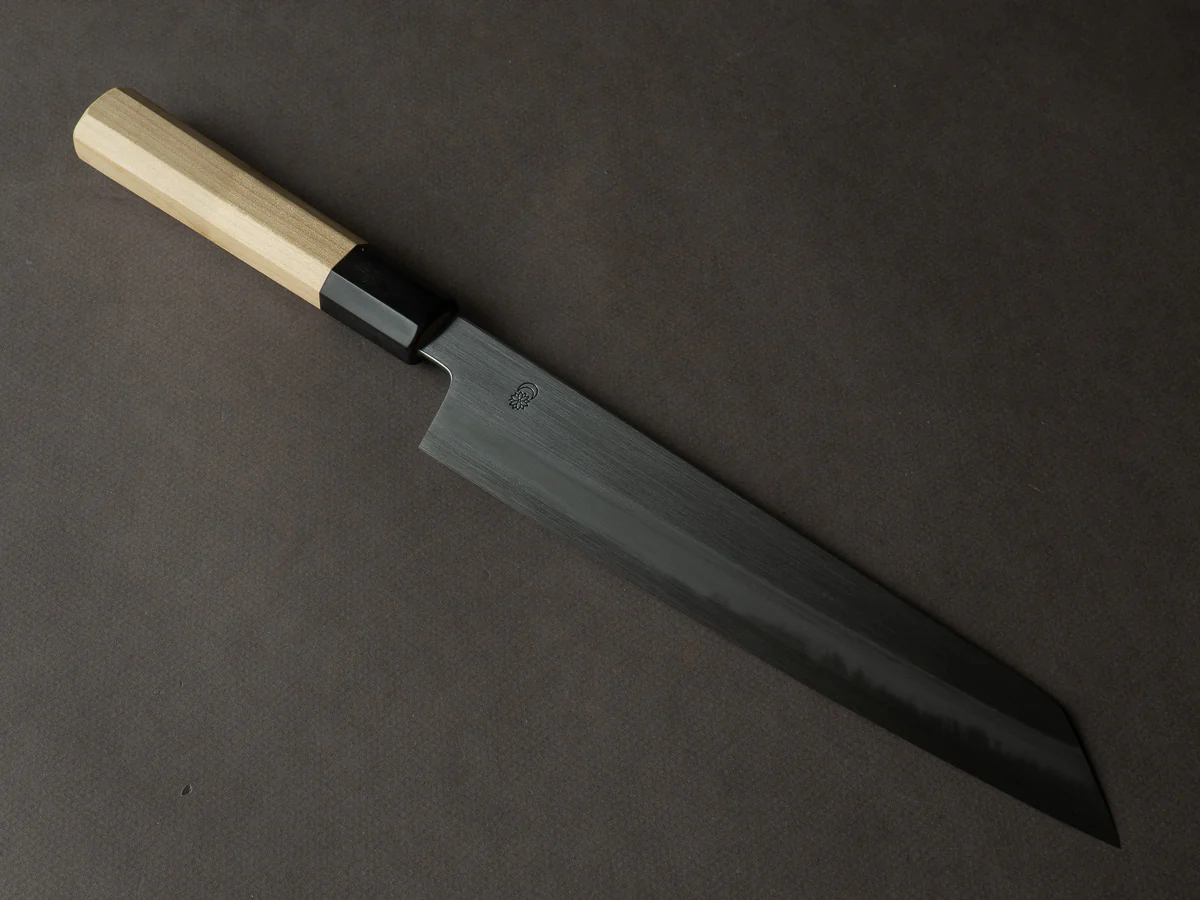 Sakai Kikumori - Kikuzuki Kasumi - White #2 - 240mm Kiritsuke Gyuto - Ho Wood Handle