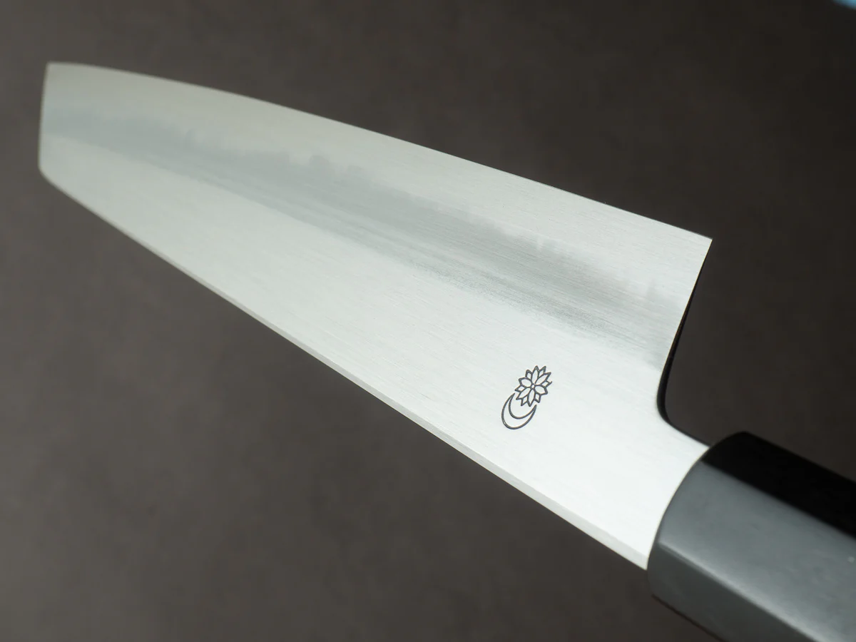 Sakai Kikumori - Kikuzuki Kasumi - White #2 - 240mm Kiritsuke Gyuto - Ho Wood Handle - Image 11