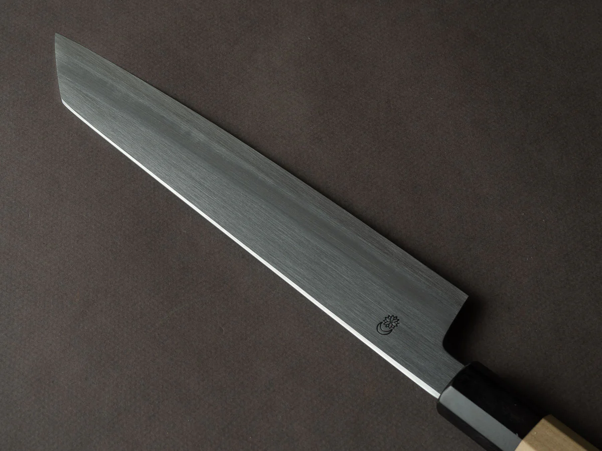 Sakai Kikumori - Kikuzuki Kasumi - White #2 - 240mm Kiritsuke Gyuto - Ho Wood Handle - Image 2